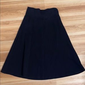 Knee Length Black Cotton Skirt